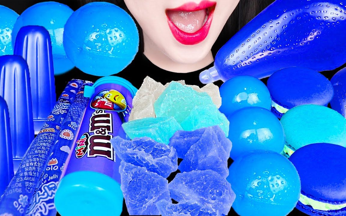 21 蓝色甜点☆琥珀糖☆果冻☆马卡龙☆巧克力☆咀嚼音