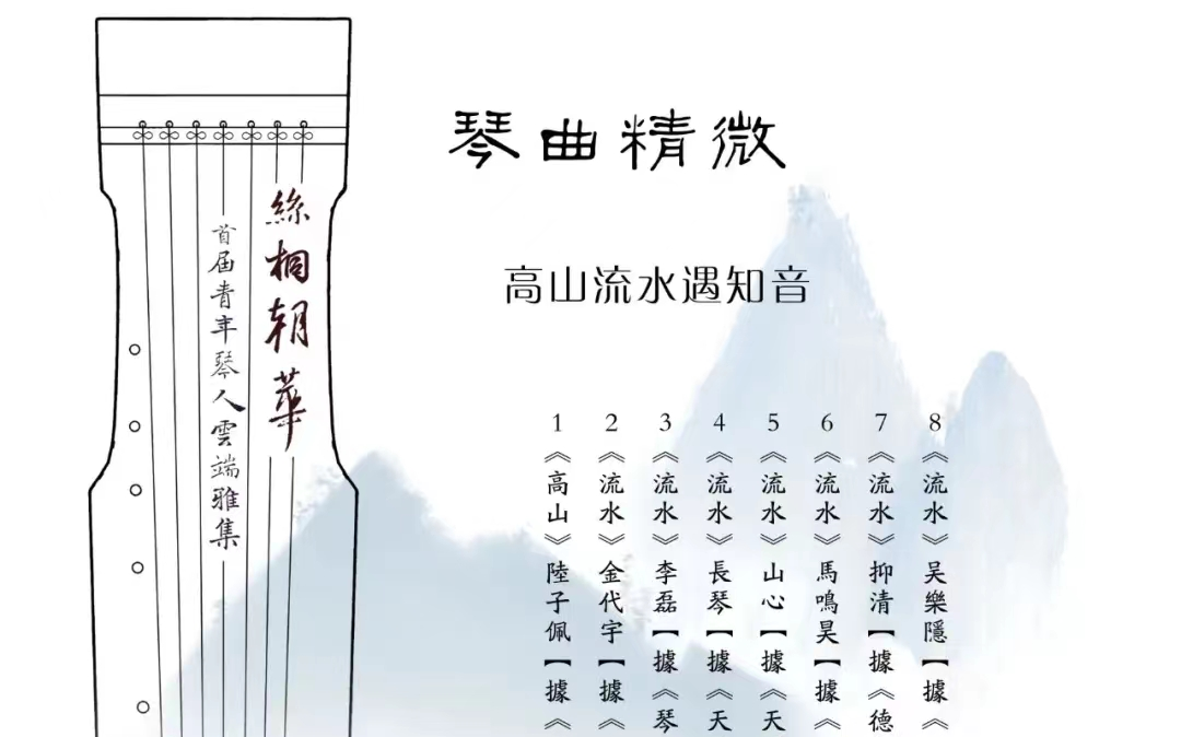 [图]丝桐朝华——首届青年琴人云端雅集 琴曲精微：高山流水遇知音