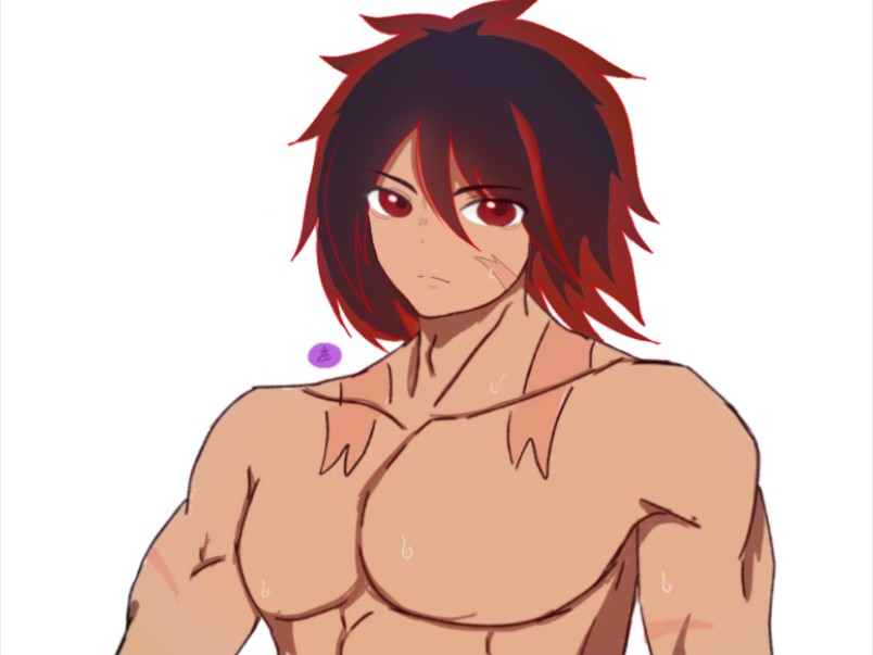 【火之丸相扑】臭臭的改画过程.朋友给我画滴鬼丸很喜欢!