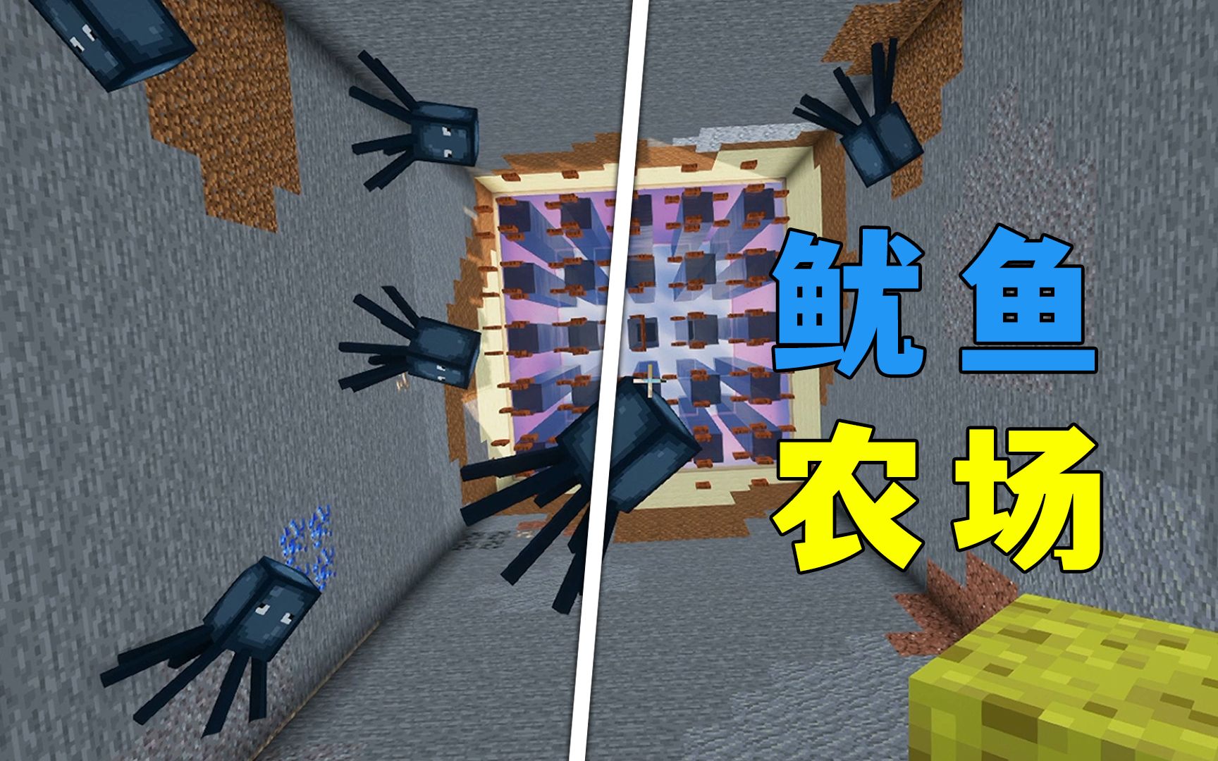 我的世界:鱿鱼农场,简单高效,但是非常肝