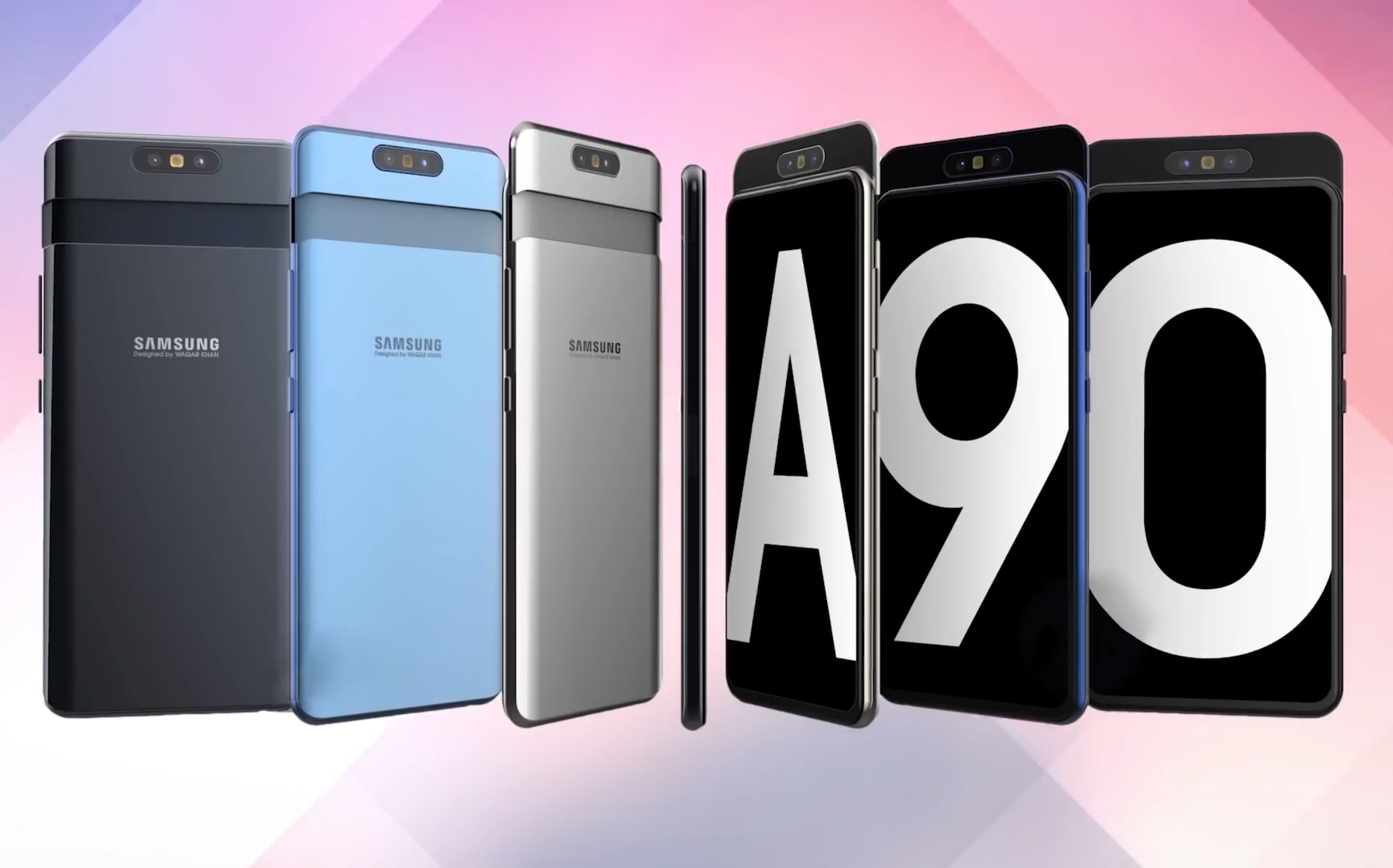 三星a90再曝光:屏占比超越s10plus,滑盖旋转镜头吸睛