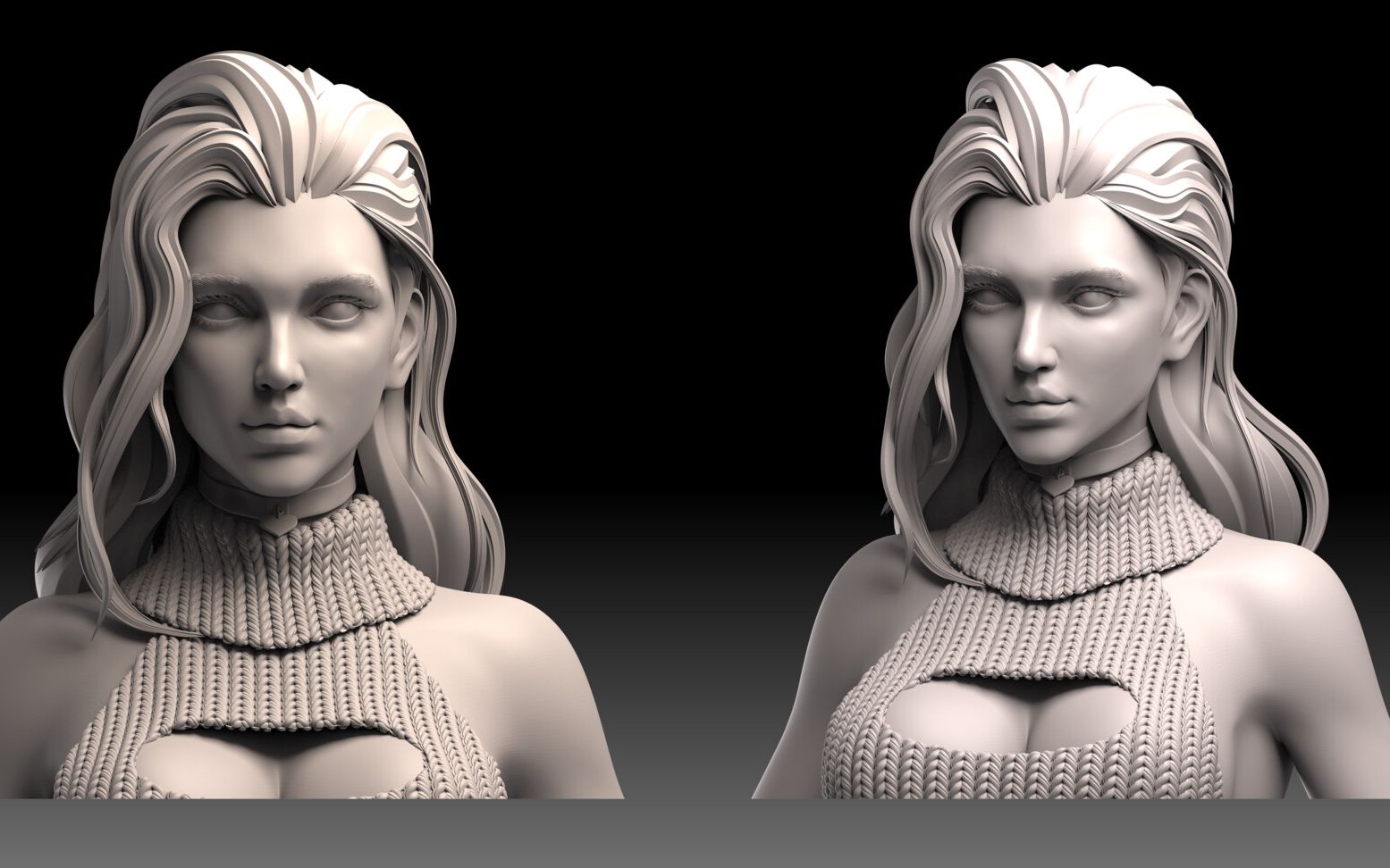 【zb教程】次世代人物建模教学全流程,用zb来教你雕刻一个半身妹子