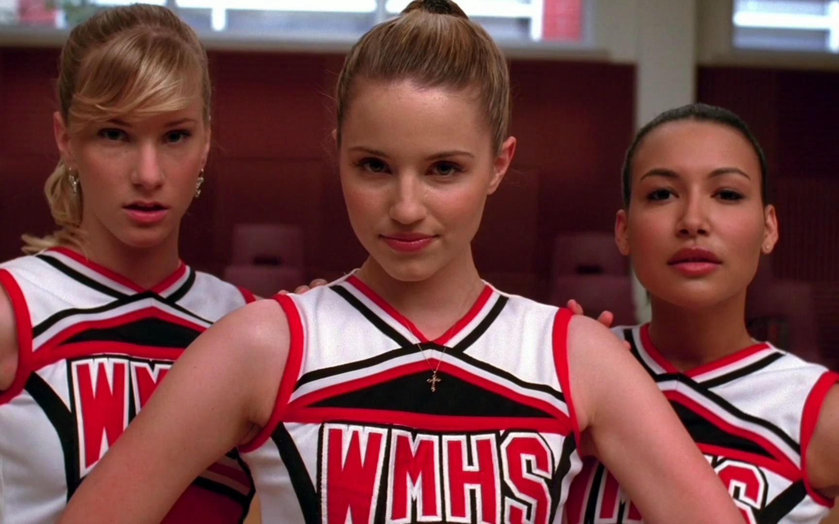 glee欢乐合唱团中的啦啦队三巨头quinnesantanabritney第一次合体表演