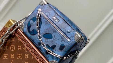 LV路易威登M22588蓝色盒子包箱子系列本款Mini Soft Trunk 手袋依托创意 