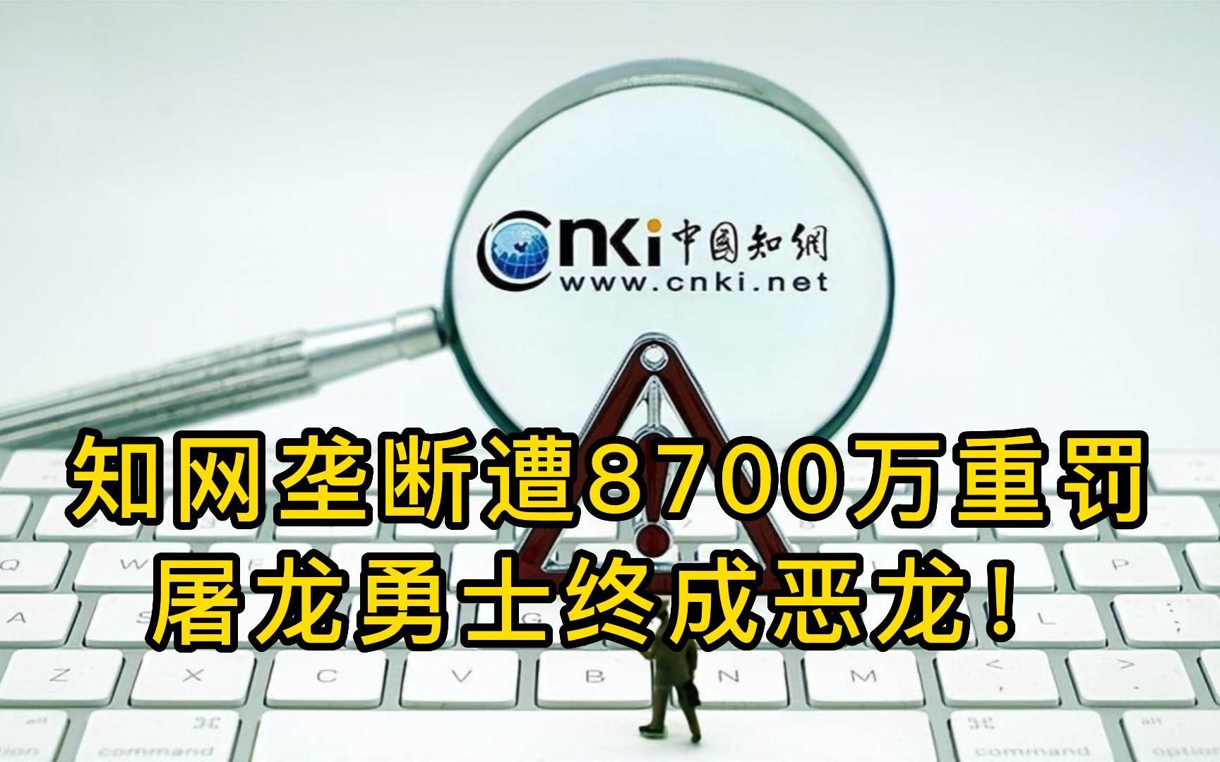 知网垄断终遭8700万重罚,屠龙勇士终成恶龙!哔哩哔哩bilibili