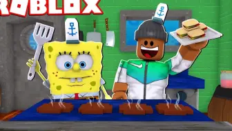 Roblox逃离蟹堡王：变异的海绵宝宝追着我不放！小飞象解说