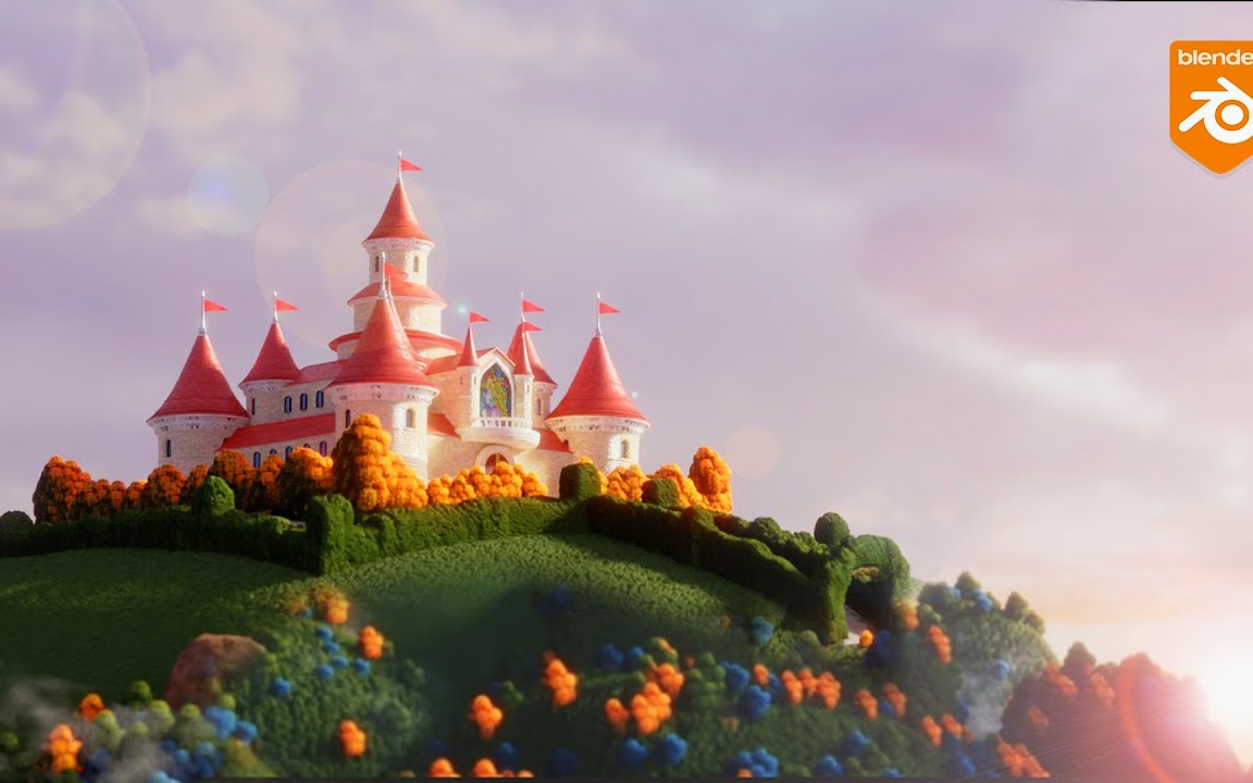 blender中制作超级马里奥兄弟城堡
