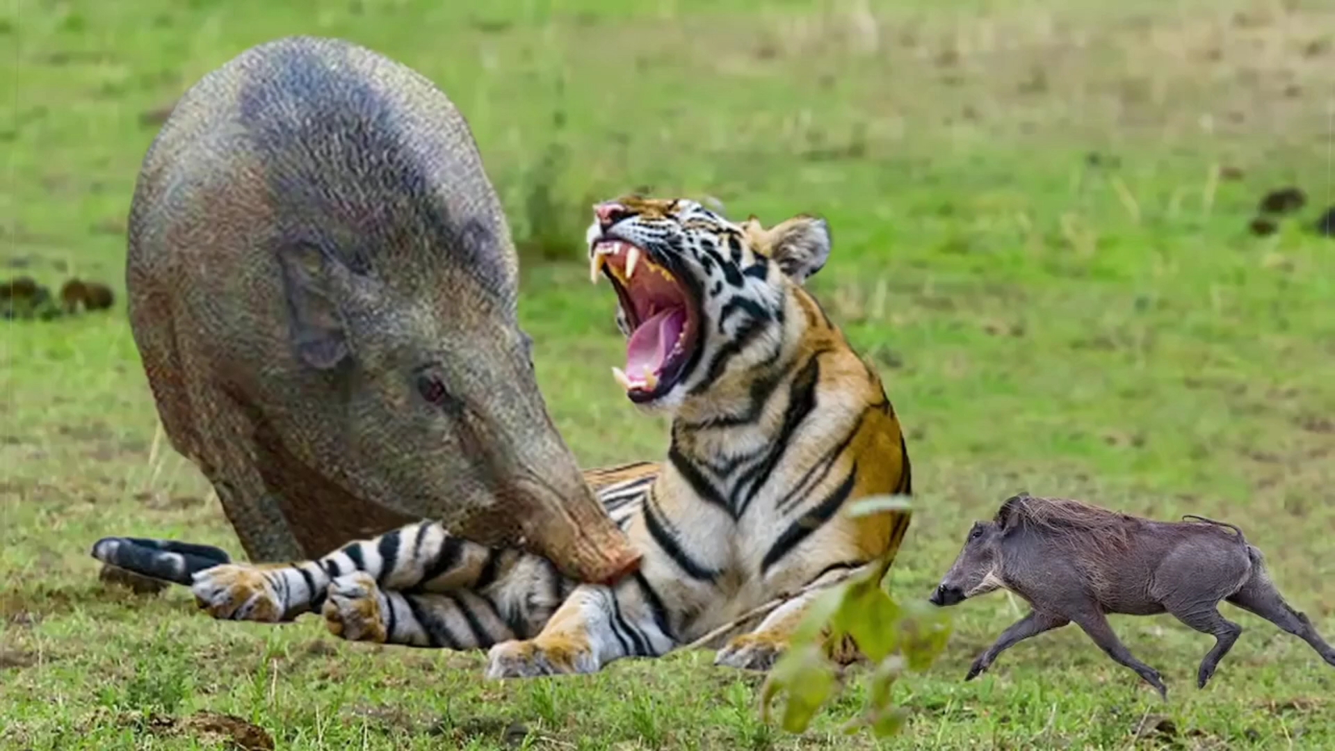 野生动物捕猎混剪,老虎猎捕野猪
