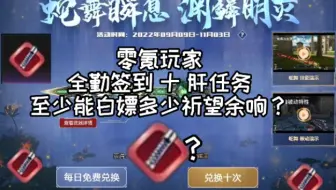 【生死狙击】零氪玩家最少可以白嫖多少祈望余响？