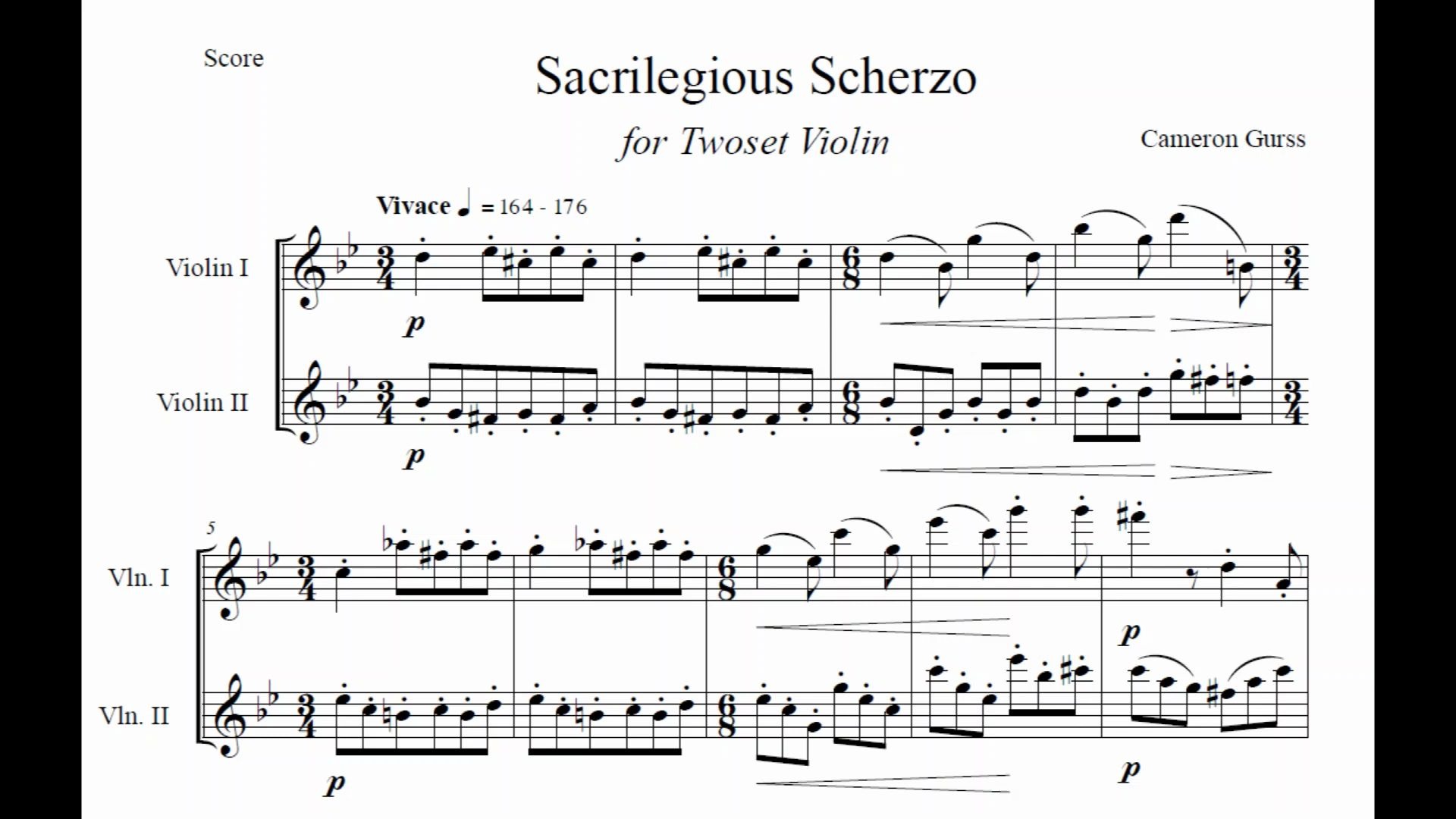 [弦乐]sacrilegious scherzo for two violins 亵渎谐谑曲 by cameron