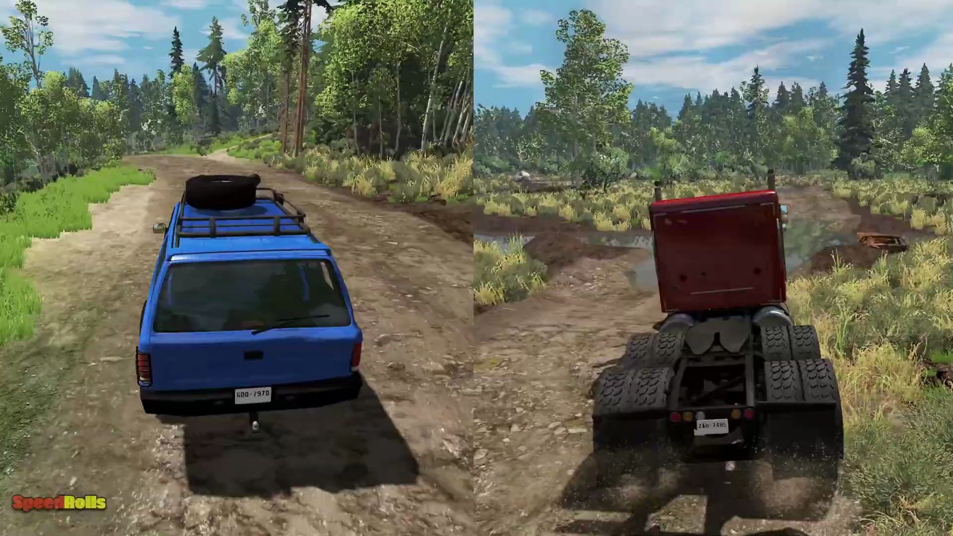 越野吉普VS越野卡车  Beamng drive  SR哔哩哔哩bilibili