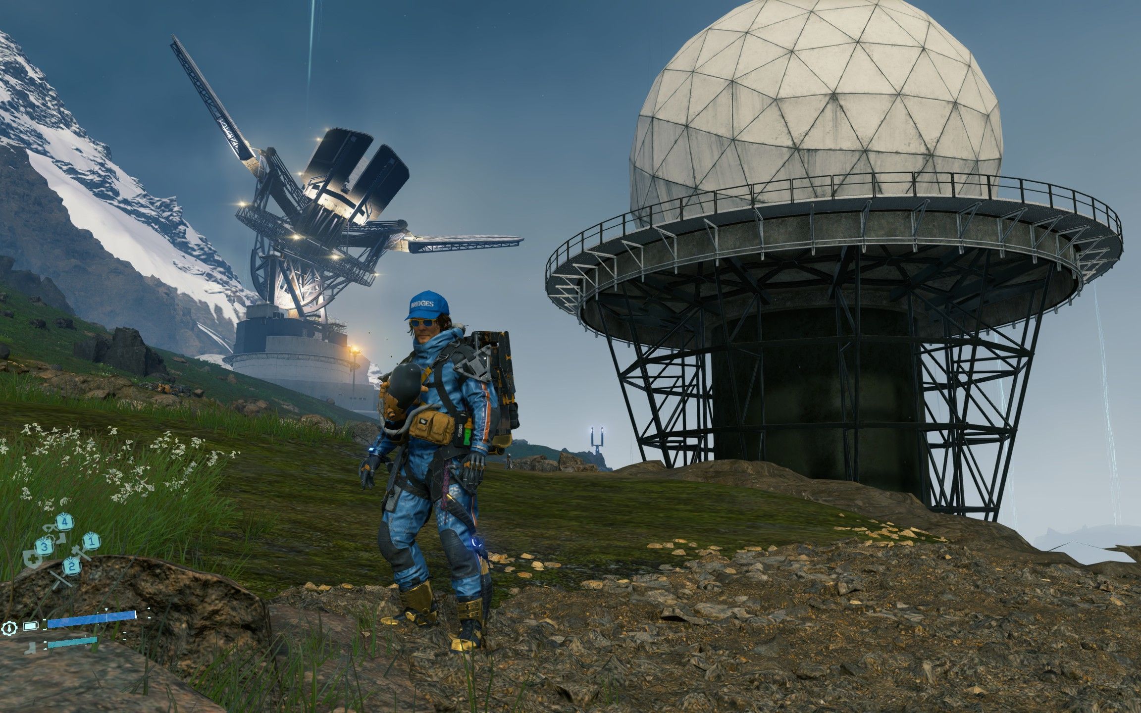 死亡搁浅【跑酷】如何登上气象站旁的白色大球?