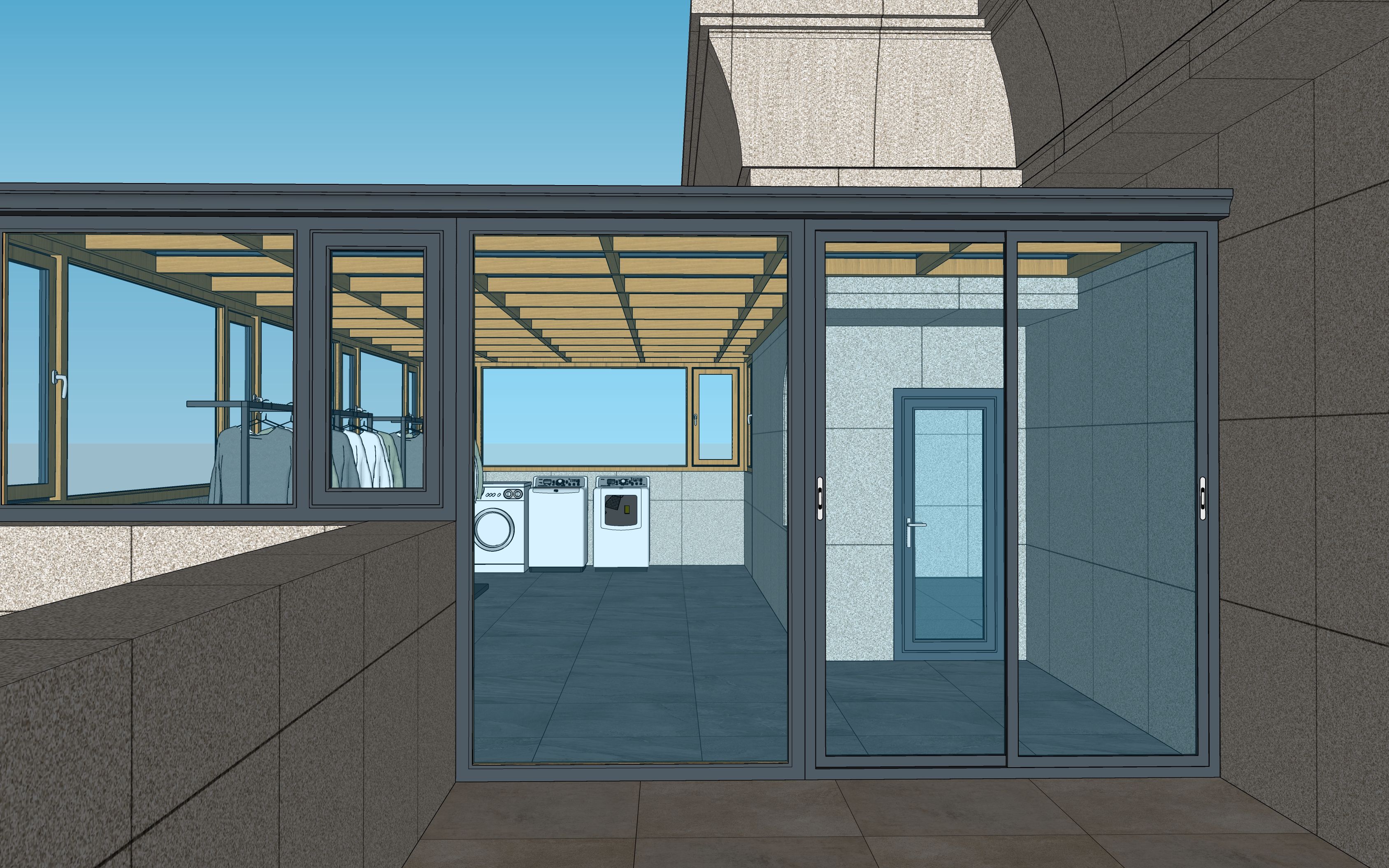 su草图大师速画家门窗阳光房插件快速还原建筑阳光房第18集现场图片