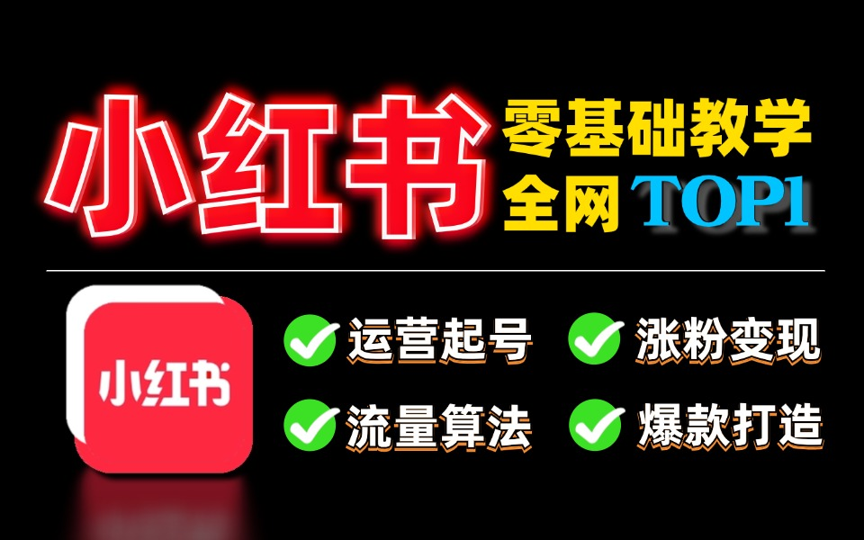 【2024顶级新媒体运营课程教学】小红书运营全流程教学 运营起号/涨粉技巧/变现方式/就业方向 光速学完 全程陪跑!哔哩哔哩bilibili