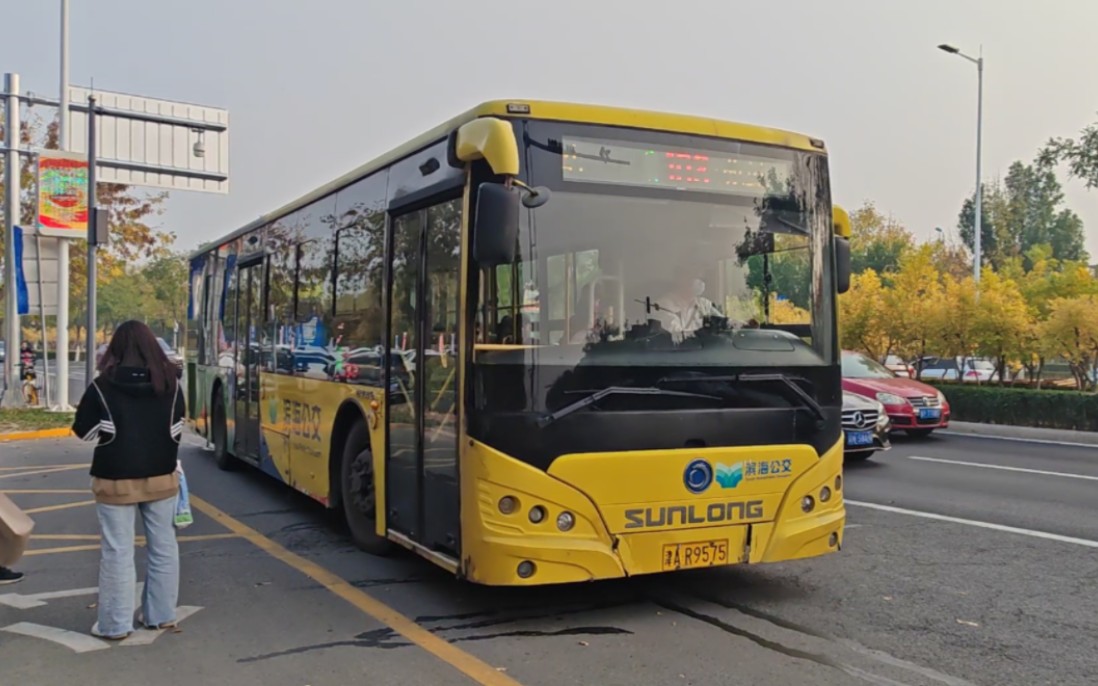 天津滨海公交 slk6129uschev01(松正3混联混合动力)运行实录