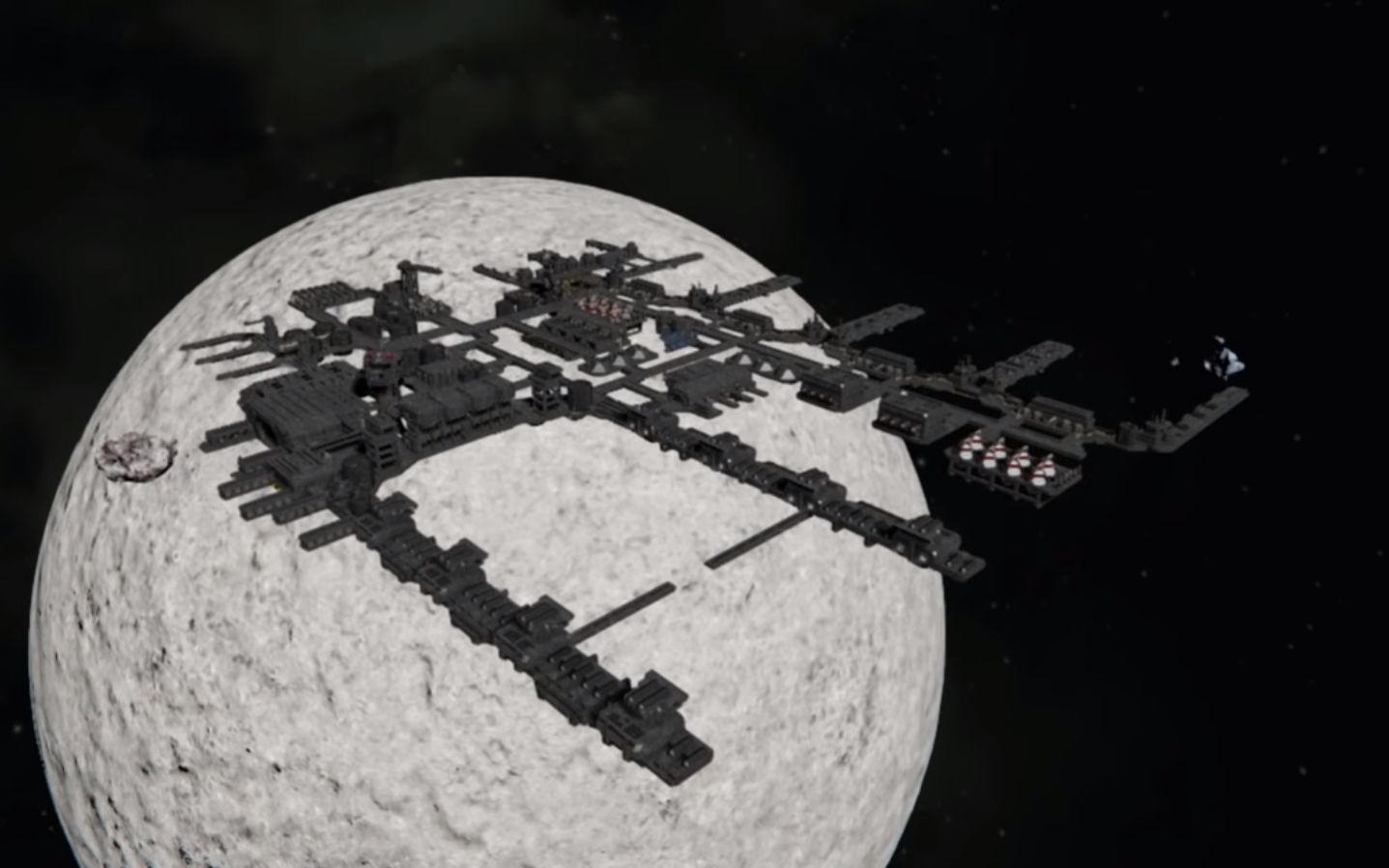 太空工程师展示太空堡垒卡拉狄加天蝎船坞