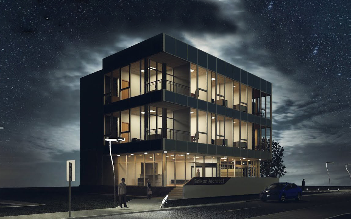 revit   photoshop 建筑夜景效果图建模渲染后期教程_哔哩哔哩_bili