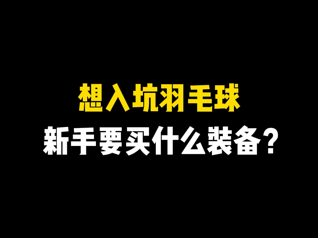 想入坑羽毛球 | 需要买什么装备哔哩哔哩bilibili