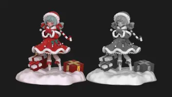 【zbrush手办建模】3小时肝出超萌圣诞娘手办！从零雕刻到渲染全流程，新手手办雕刻第一课！
