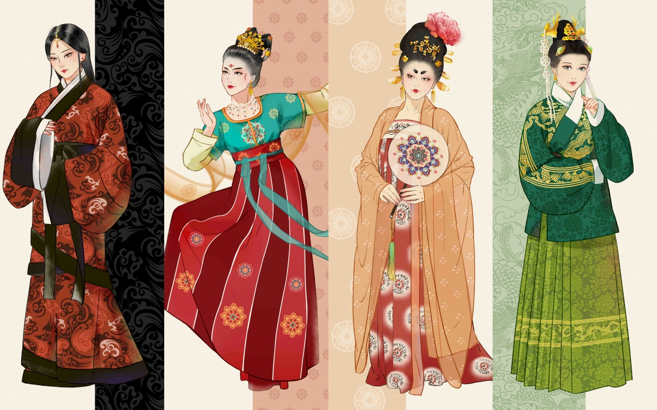 汉服插画霓裳羽衣2020届山西大学数字媒体艺术毕业作品