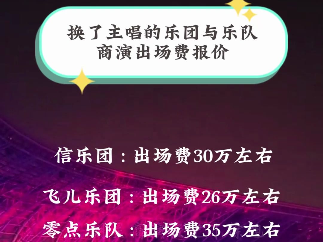 换了主唱的乐团与乐队商演出场费报价哔哩哔哩bilibili