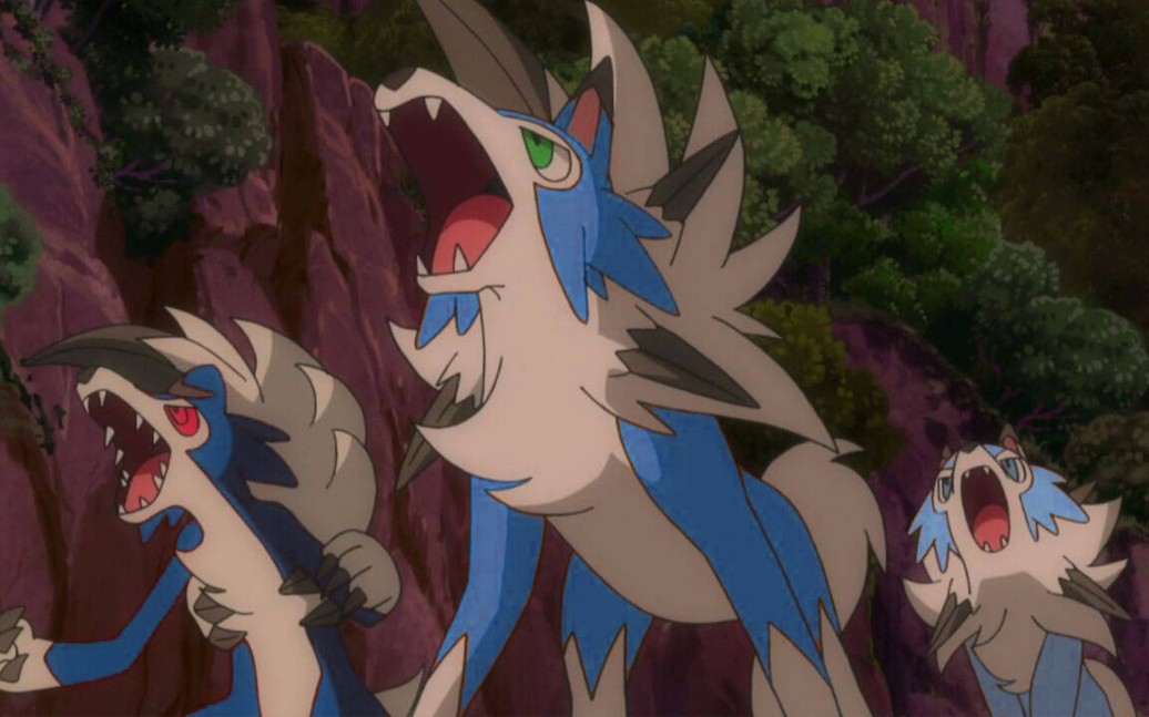 来自阿罗拉的闪光鬃岩狼人一家78