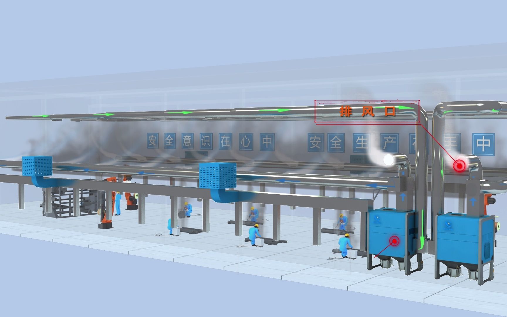 焊接车间新风置换净化系统流程演示哔哩哔哩bilibili