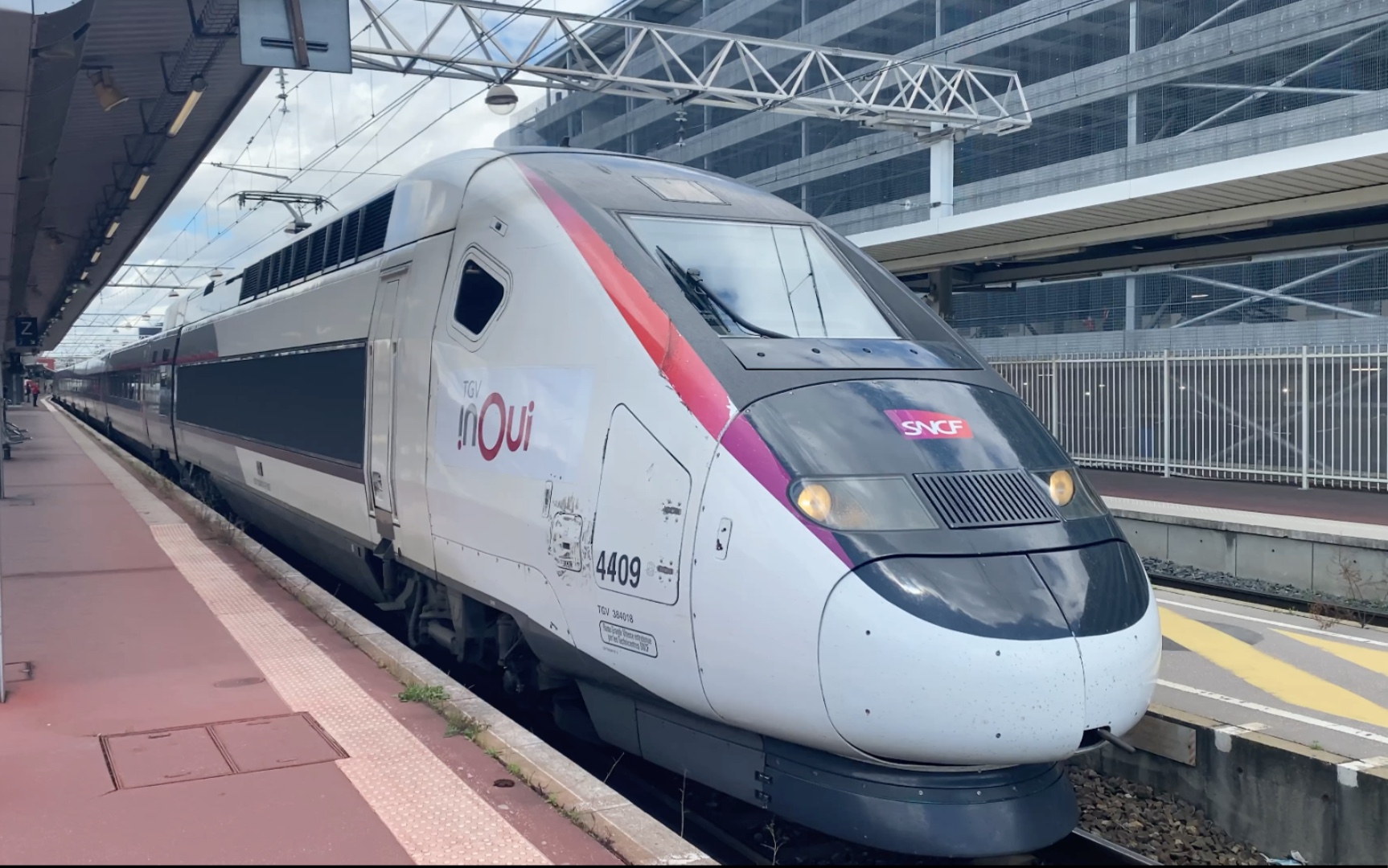 法国国家铁路tgv-pos r inoui动力集中高速动车组重联编组5126B6次