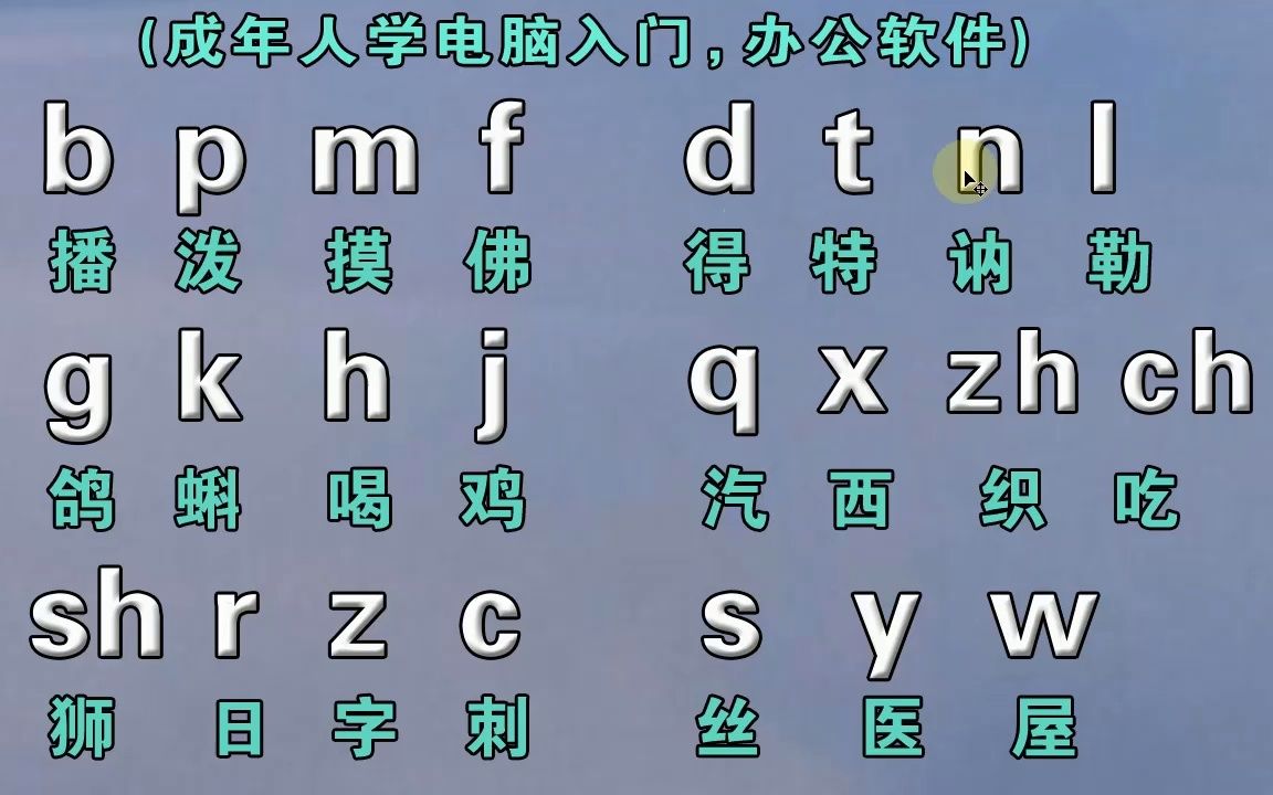 中老年成人零基礎快速學習拼音打字入門視頻教程