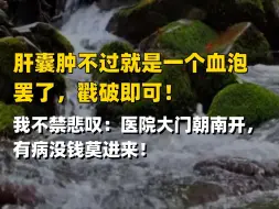 Download Video: 肝囊肿不过就是一个血泡罢了，戳破即可！我不禁悲叹：医院大门朝南开，有病没钱莫进来！