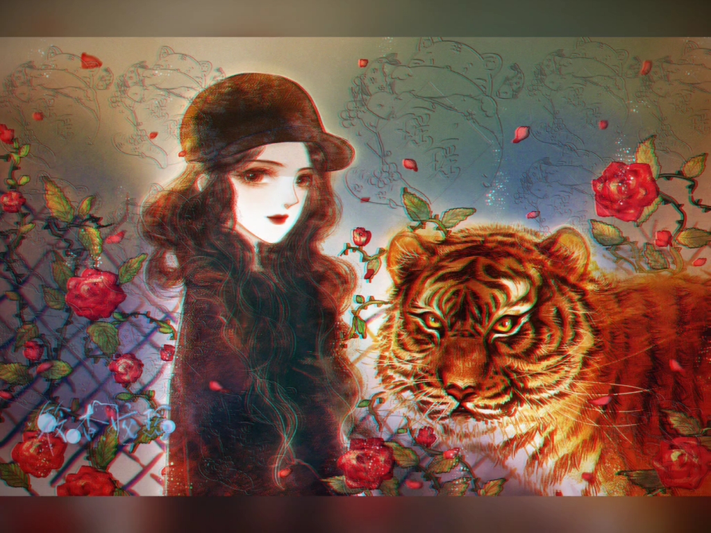 杨幂约稿展示——心有猛虎细嗅蔷薇荆棘玫瑰,温柔且凛冽 画手:王茶水