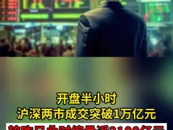 Video herunterladen: 开盘半小时 沪深两市成交突破1万亿元 较昨日此时缩量近2100亿元