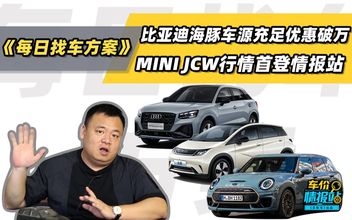 找车方案丨比亚迪海豚车源充足优惠破万,MINI JCW行情首登情报站哔哩哔哩bilibili