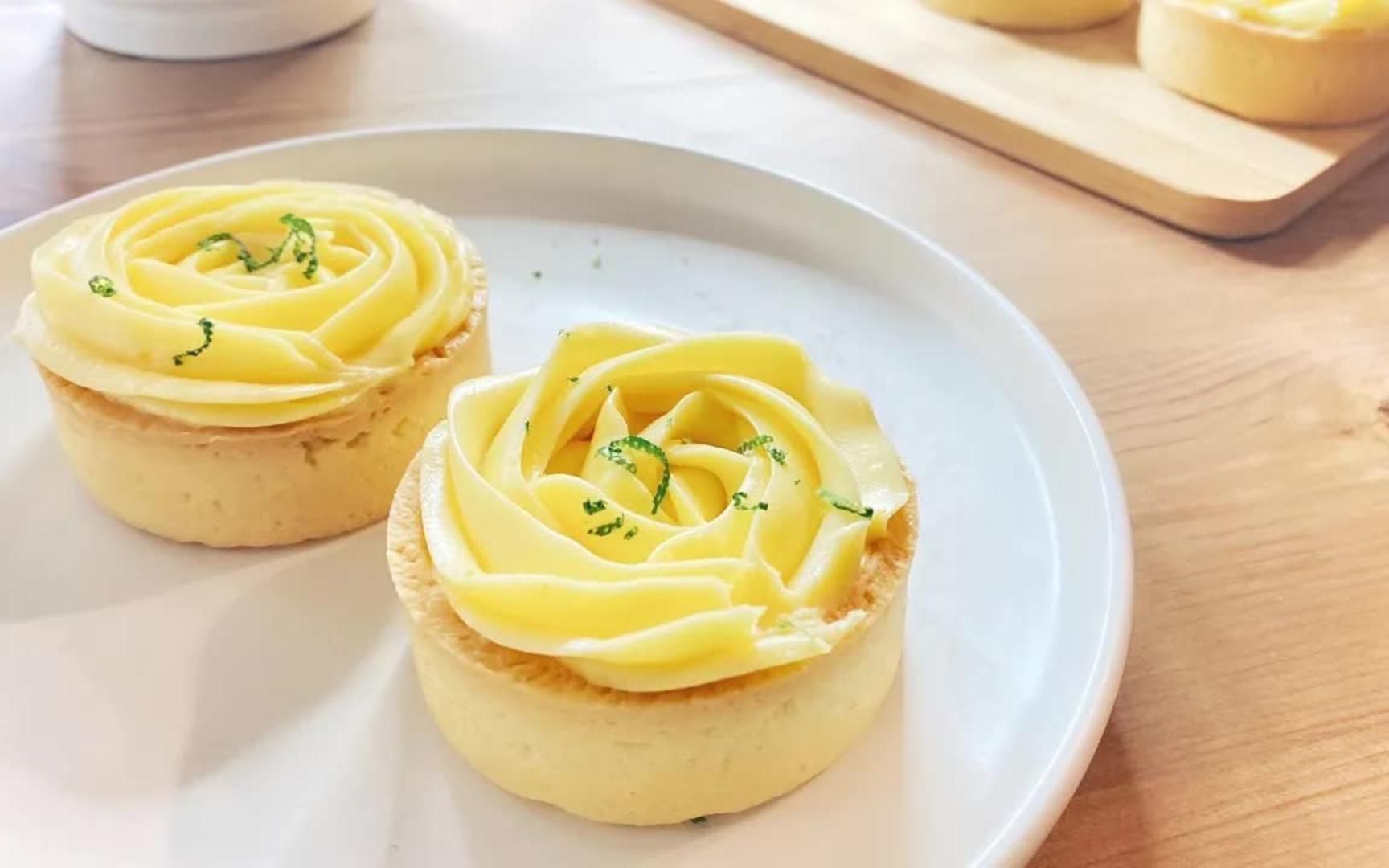 在家做甜点玫瑰柠檬塔制作教程