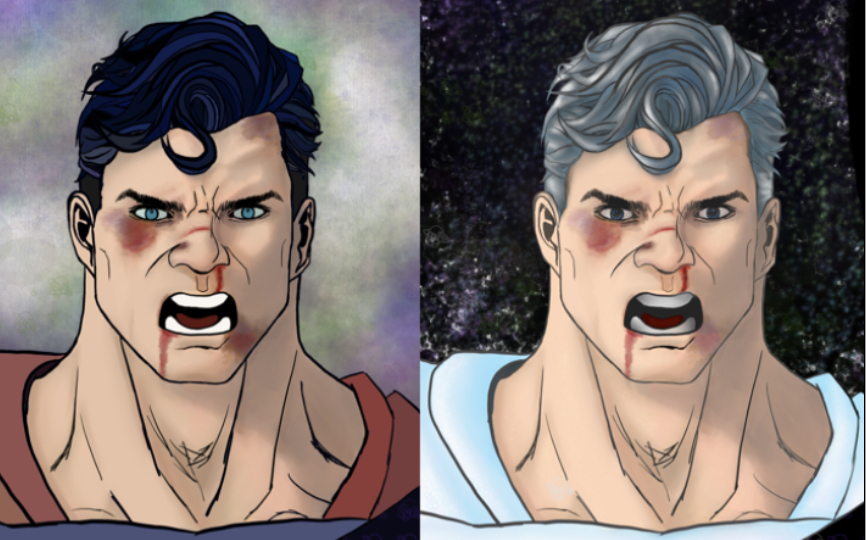 【procreate】战损炸毛超人_哔哩哔哩_bilibili