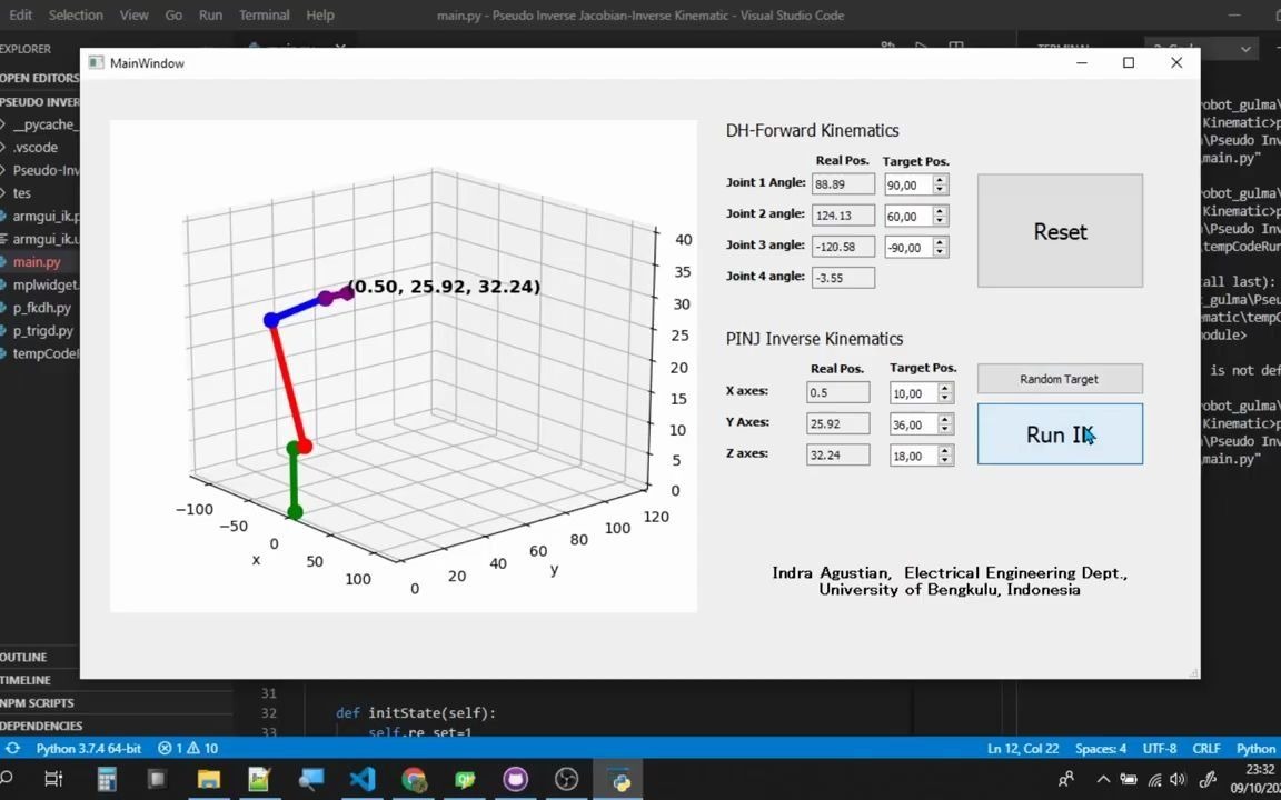 逆运动学 伪逆Jacobian矩阵  Python & GUI PyQt5哔哩哔哩bilibili