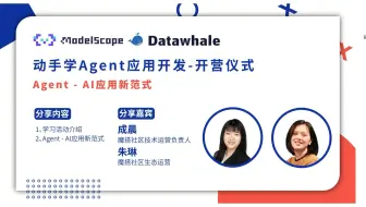Agent is all you need！动手学Agent应用开发 - 开营仪式