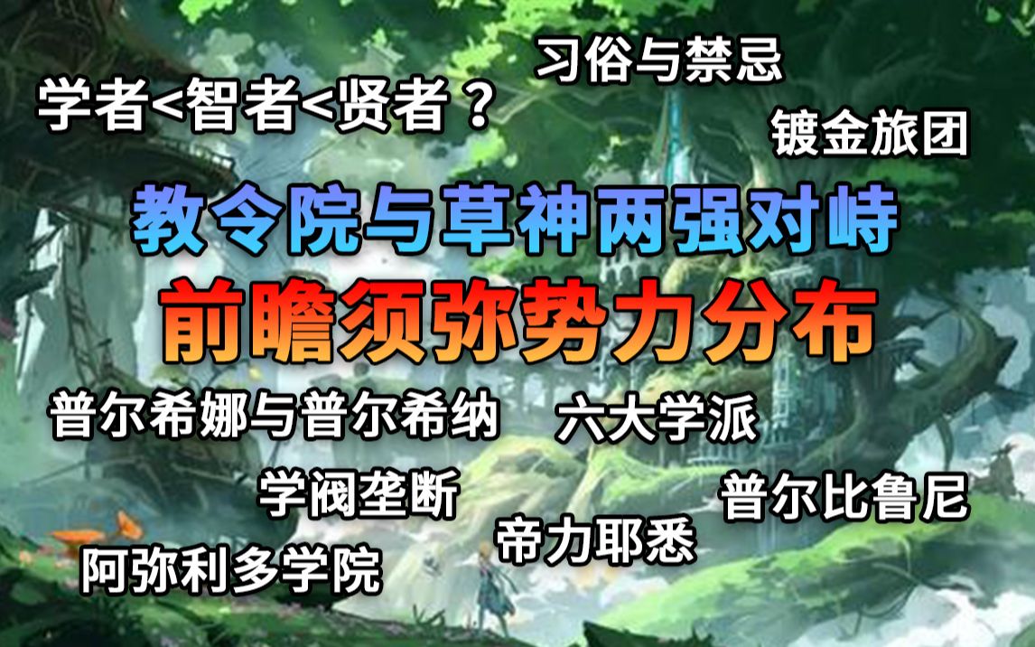 学阀垄断知识!?教令院与草神内斗?学者智者贤者晋升体系 前瞻须弥势力分布 习俗禁忌揭秘【原神】原神