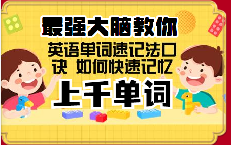 [图]【B站最好的单词记忆视频】最强大脑教你8000个单词高效速记法  记不住单词的必看  教你科学牢记上千单词