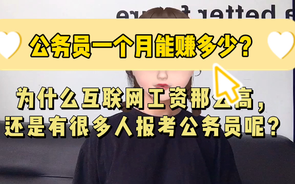 为什么互联网工资那么高,还是有很多人考公务员?公务员一个月到底能赚多少钱?哔哩哔哩bilibili