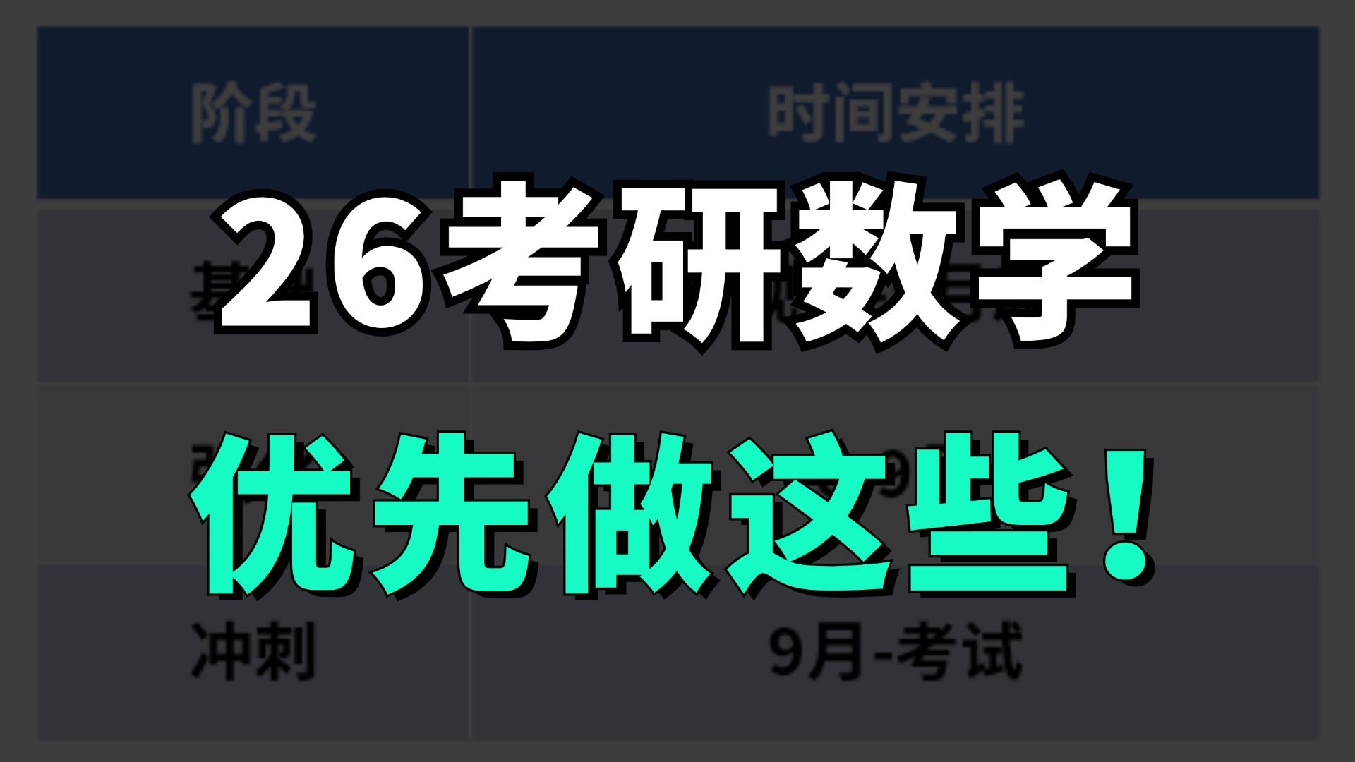 26考研数学 | 全年备考规划+避坑指南哔哩哔哩bilibili