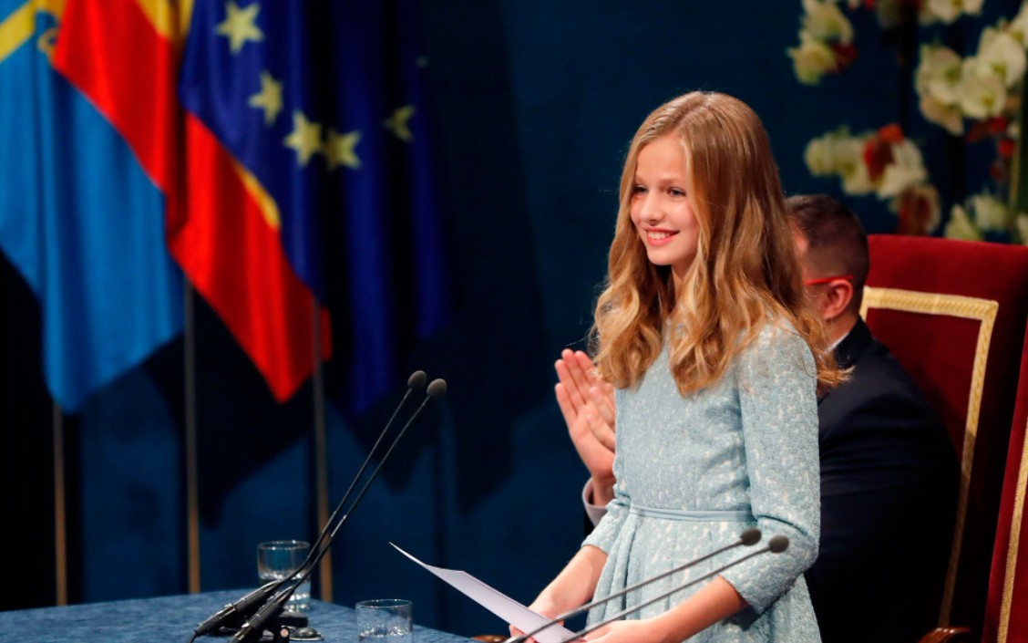 西班牙莱昂诺尔公主在阿斯图里亚斯公主奖颁奖礼上演讲