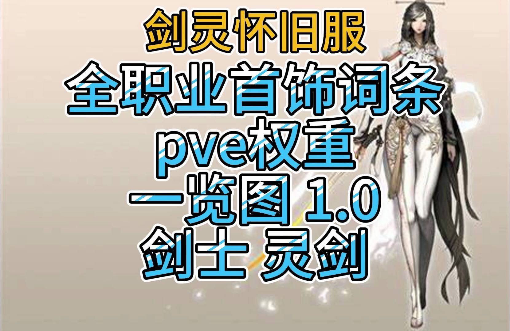 【剑灵怀旧服】全职业首饰词条 pve权重一览图1.0 剑士 灵剑