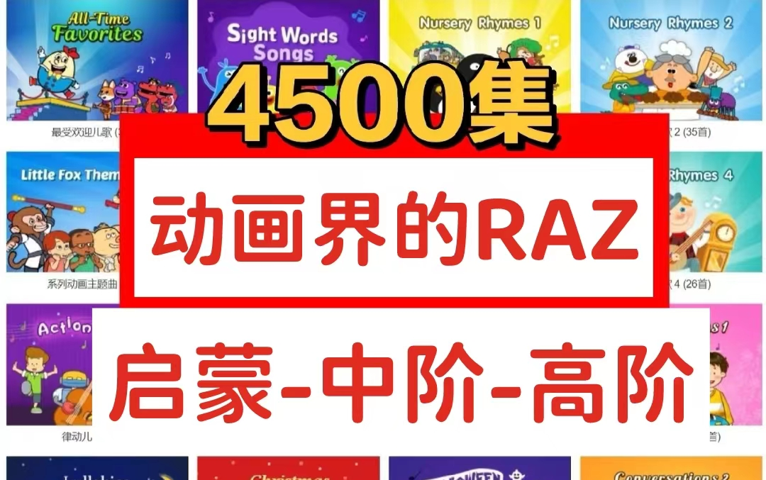 [图]分级界的RAZ  分级动画4500集 启蒙-中阶-高阶