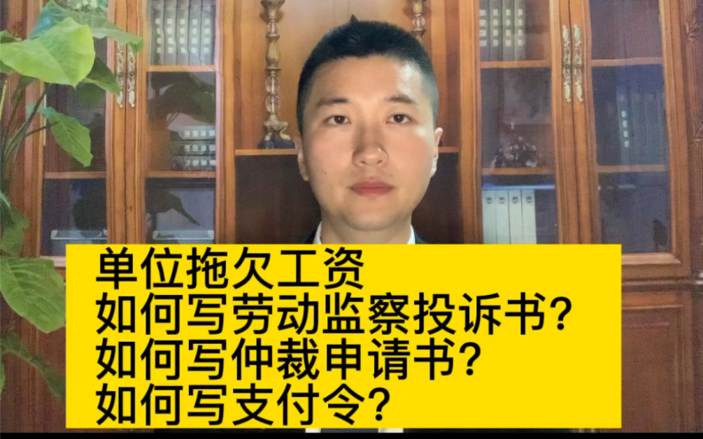 被单位拖欠工资教你怎么维权:1.如何写劳动监察投诉书?2.如何写仲裁申请书?3.如何写支付令?哔哩哔哩bilibili