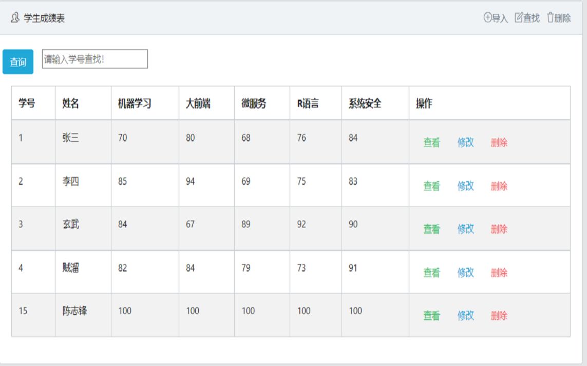 [图]node+mongodb实现学生成绩管理系统