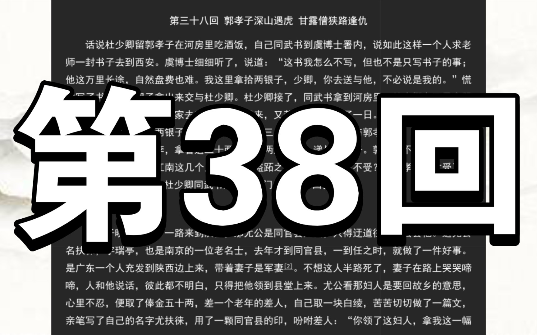 《儒林外史》第三十八回 郭孝子深山遇虎 甘露僧狭路逢仇哔哩哔哩bilibili