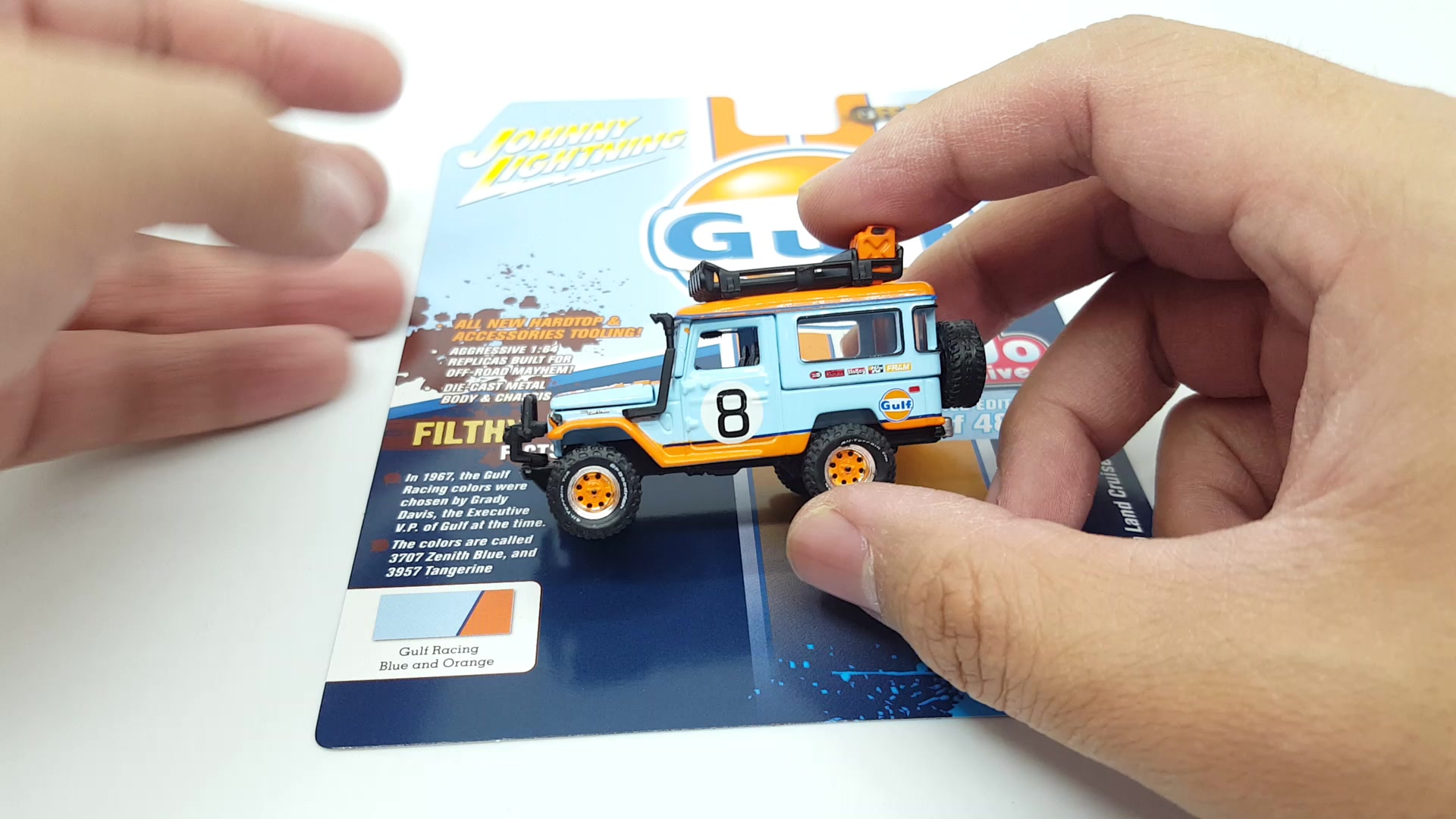 乔尼丰田lc陆地巡洋舰gulf海湾石油涂装东知玩具