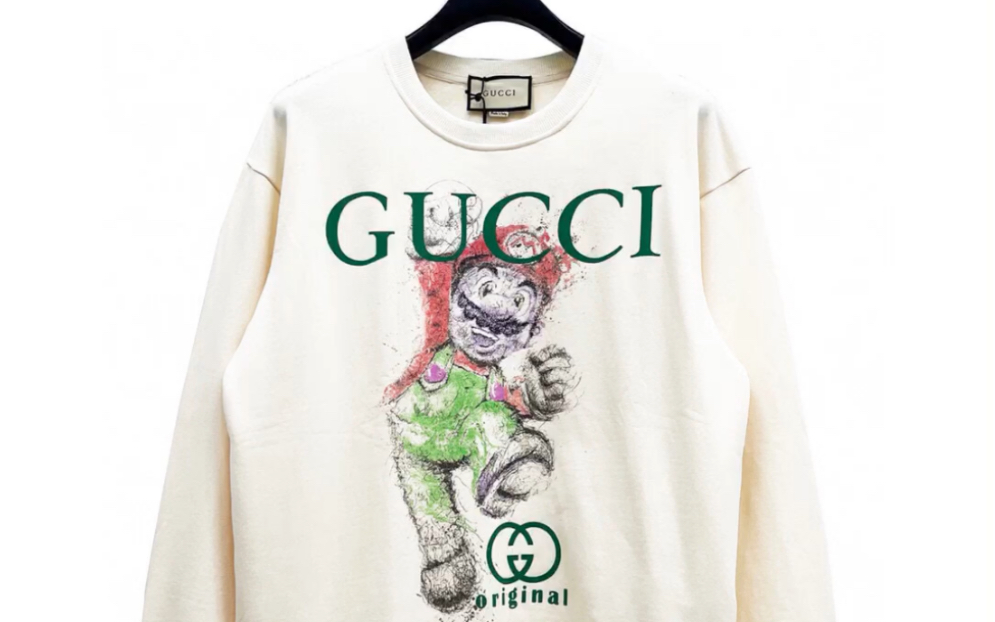说一下gucci古驰22ss马里奥印花圆领卫衣
