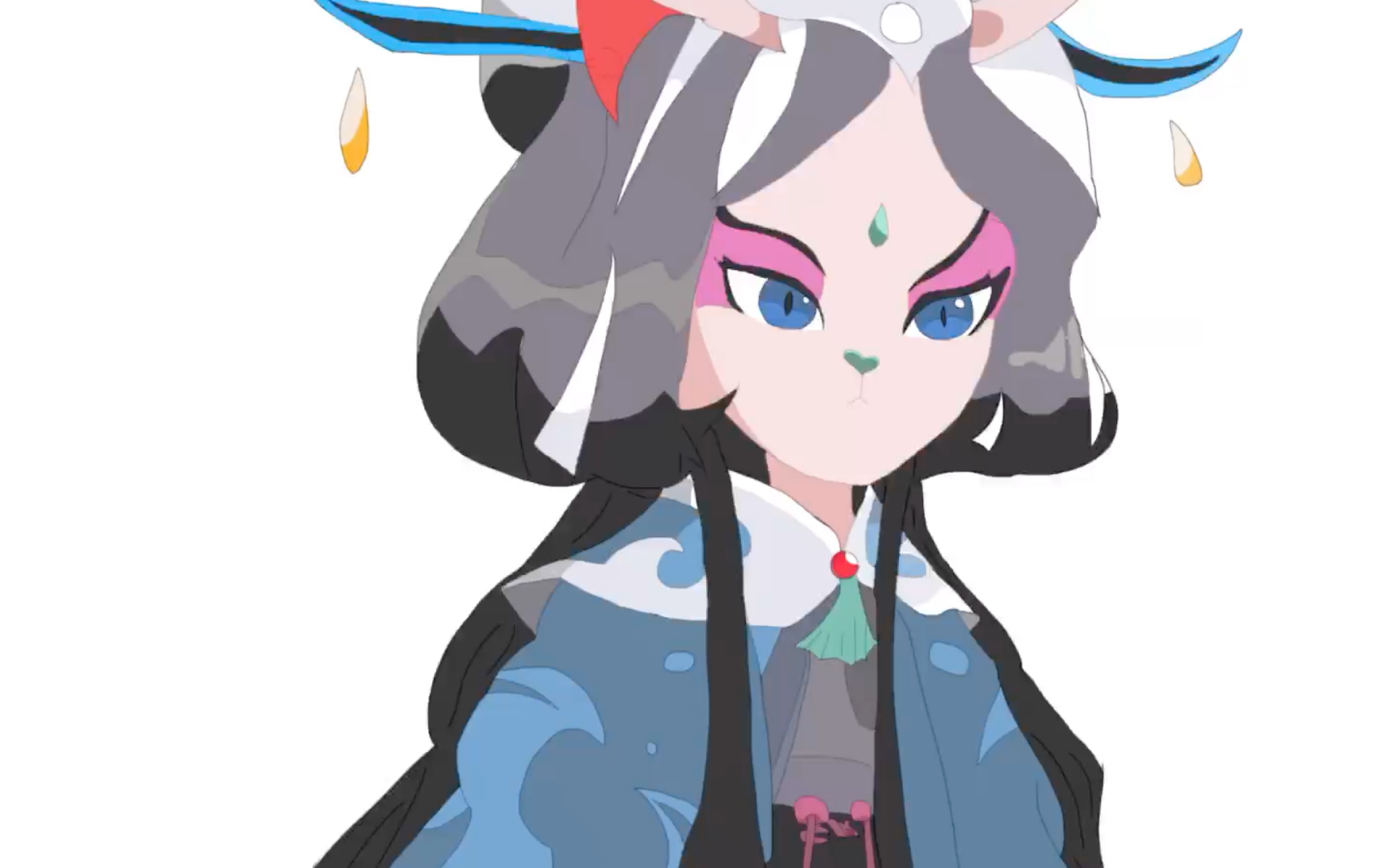 【京剧猫】墨兰and墨紫(画渣指绘)